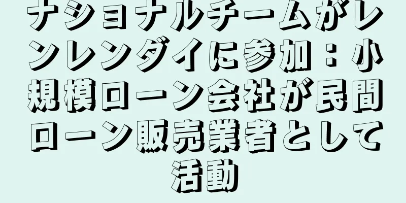 ナショナルチームがレンレンダイに参加：小規模ローン会社が民間ローン販売業者として活動