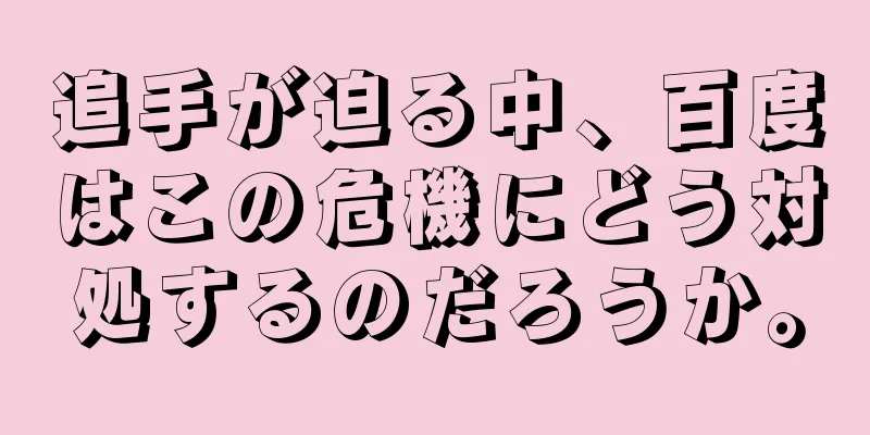 追手が迫る中、百度はこの危機にどう対処するのだろうか。