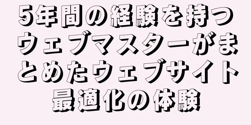 5年間の経験を持つウェブマスターがまとめたウェブサイト最適化の体験