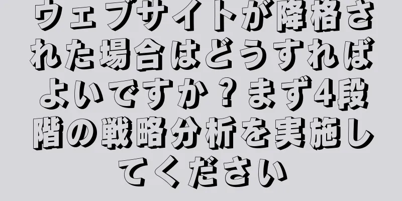 ウェブサイトが降格された場合はどうすればよいですか？まず4段階の戦略分析を実施してください