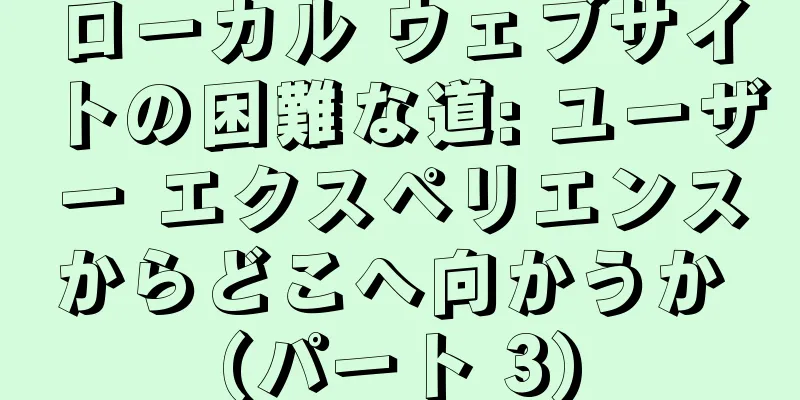 ローカル ウェブサイトの困難な道: ユーザー エクスペリエンスからどこへ向かうか (パート 3)