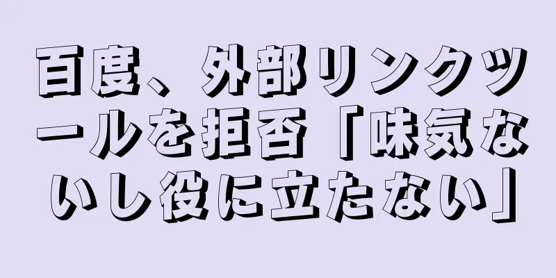 百度、外部リンクツールを拒否「味気ないし役に立たない」