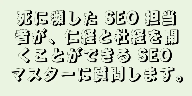 死に瀕した SEO 担当者が、仁経と杜経を開くことができる SEO マスターに質問します。