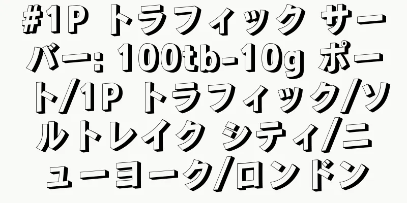 #1P トラフィック サーバー: 100tb-10g ポート/1P トラフィック/ソルトレイク シティ/ニューヨーク/ロンドン