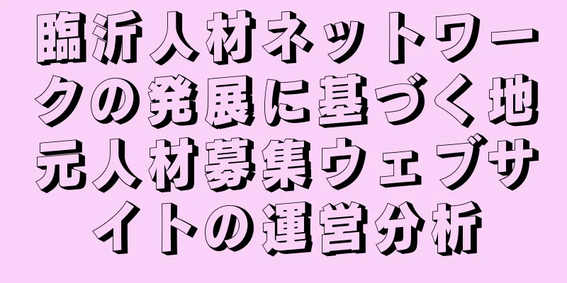 臨沂人材ネットワークの発展に基づく地元人材募集ウェブサイトの運営分析