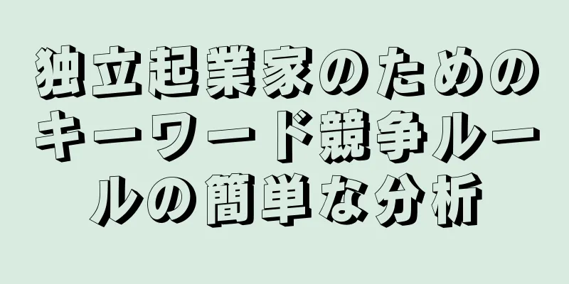 独立起業家のためのキーワード競争ルールの簡単な分析