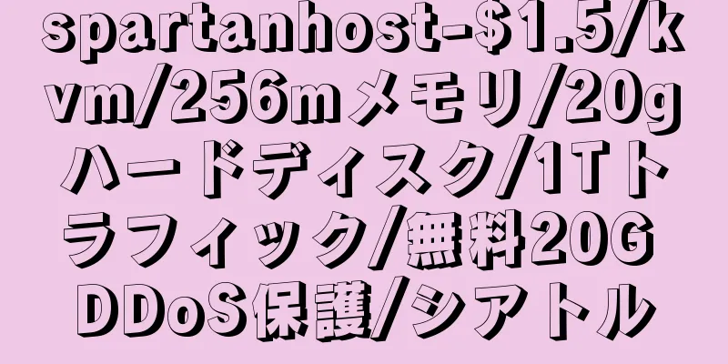 spartanhost-$1.5/kvm/256mメモリ/20gハードディスク/1Tトラフィック/無料20G DDoS保護/シアトル