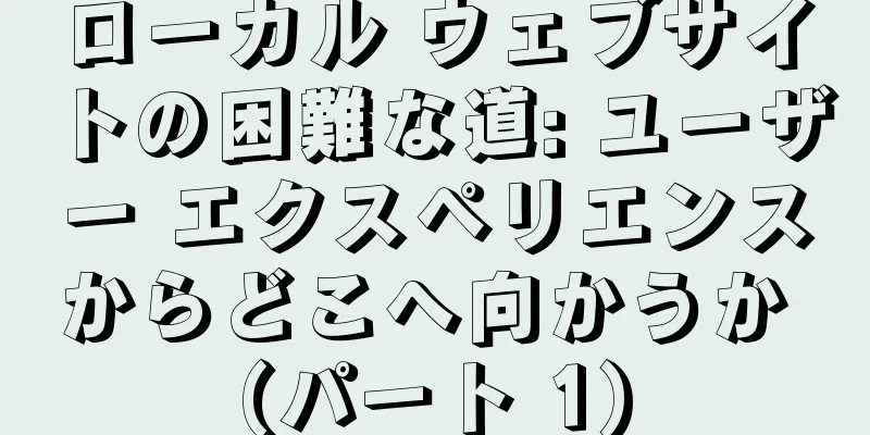 ローカル ウェブサイトの困難な道: ユーザー エクスペリエンスからどこへ向かうか (パート 1)