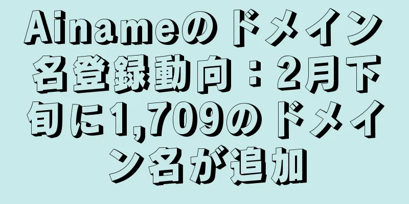 Ainameのドメイン名登録動向：2月下旬に1,709のドメイン名が追加