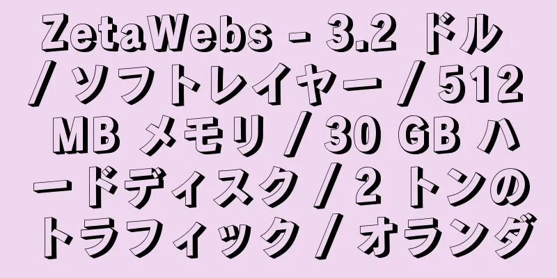 ZetaWebs - 3.2 ドル / ソフトレイヤー / 512 MB メモリ / 30 GB ハードディスク / 2 トンのトラフィック / オランダ