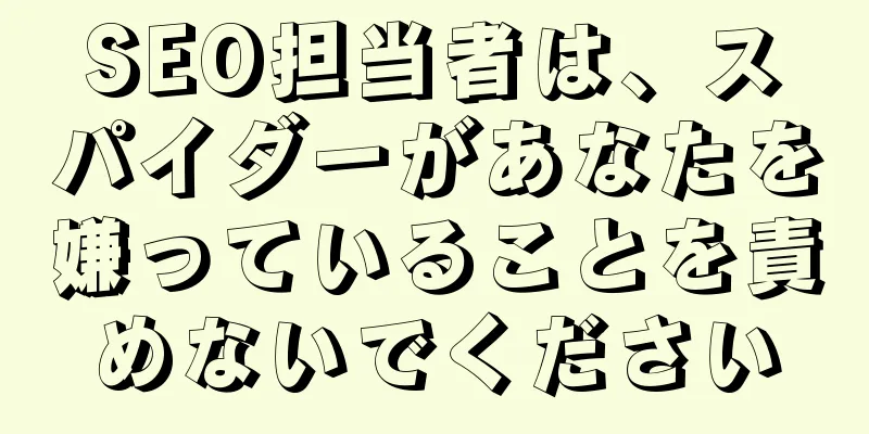 SEO担当者は、スパイダーがあなたを嫌っていることを責めないでください