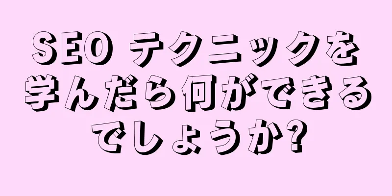 SEO テクニックを学んだら何ができるでしょうか?