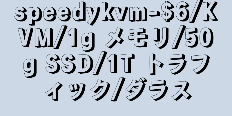 speedykvm-$6/KVM/1g メモリ/50g SSD/1T トラフィック/ダラス