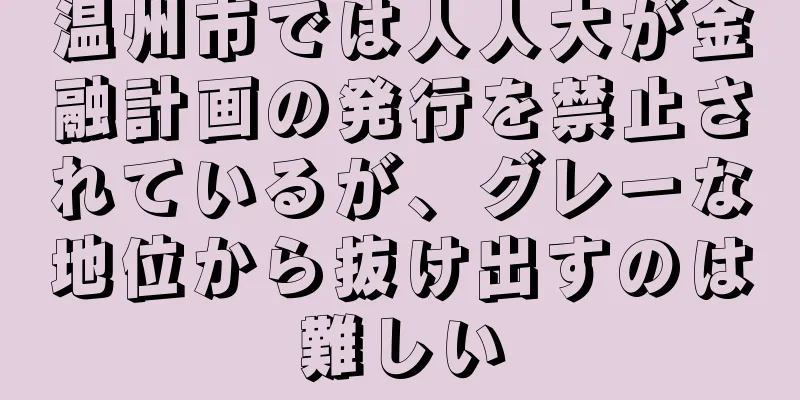 温州市では人人大が金融計画の発行を禁止されているが、グレーな地位から抜け出すのは難しい