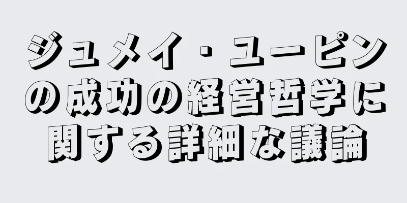 ジュメイ・ユーピンの成功の経営哲学に関する詳細な議論