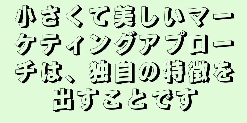 小さくて美しいマーケティングアプローチは、独自の特徴を出すことです