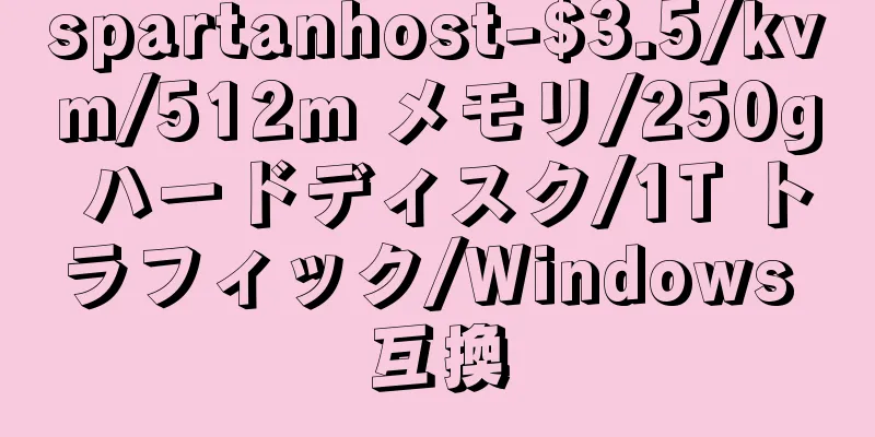 spartanhost-$3.5/kvm/512m メモリ/250g ハードディスク/1T トラフィック/Windows 互換
