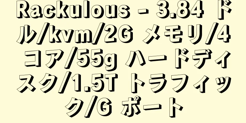 Rackulous - 3.84 ドル/kvm/2G メモリ/4 コア/55g ハードディスク/1.5T トラフィック/G ポート