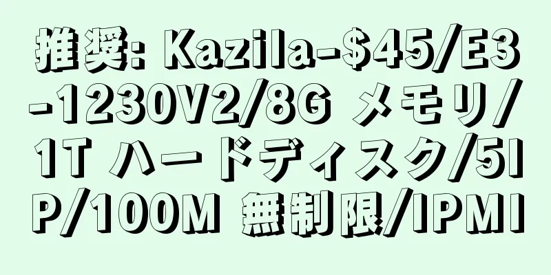 推奨: Kazila-$45/E3-1230V2/8G メモリ/1T ハードディスク/5IP/100M 無制限/IPMI