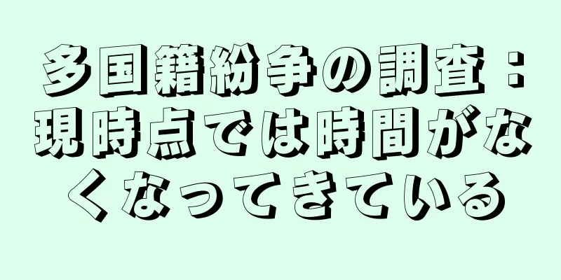 多国籍紛争の調査：現時点では時間がなくなってきている