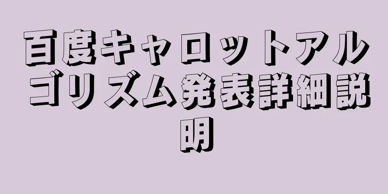百度キャロットアルゴリズム発表詳細説明