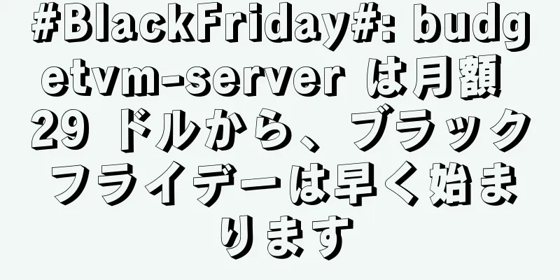 #BlackFriday#: budgetvm-server は月額 29 ドルから、ブラックフライデーは早く始まります