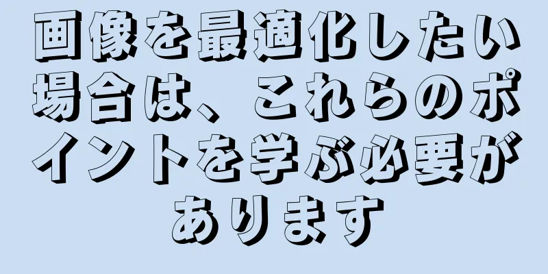 画像を最適化したい場合は、これらのポイントを学ぶ必要があります
