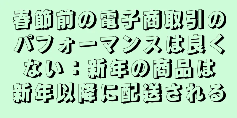春節前の電子商取引のパフォーマンスは良くない：新年の商品は新年以降に配送される
