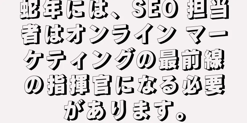 蛇年には、SEO 担当者はオンライン マーケティングの最前線の指揮官になる必要があります。