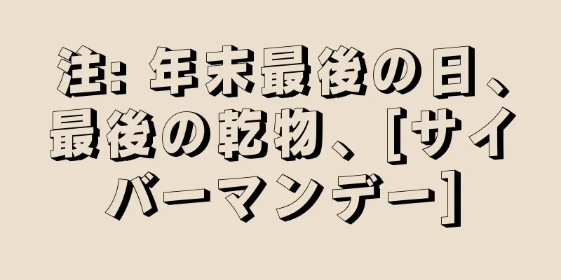 注: 年末最後の日、最後の乾物、[サイバーマンデー]