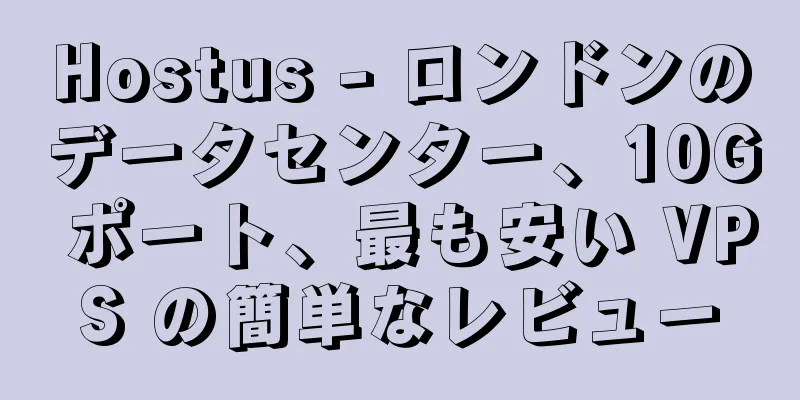 Hostus - ロンドンのデータセンター、10G ポート、最も安い VPS の簡単なレビュー