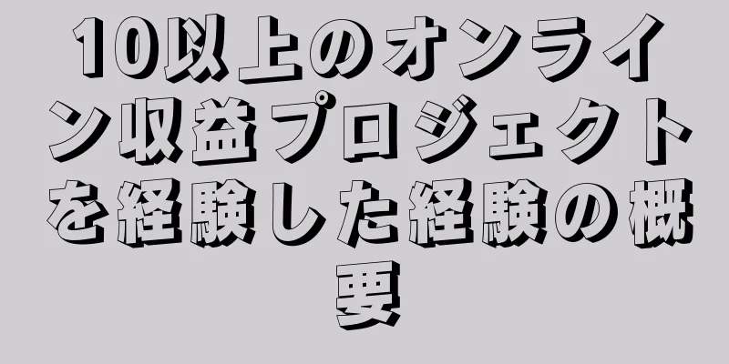 10以上のオンライン収益プロジェクトを経験した経験の概要
