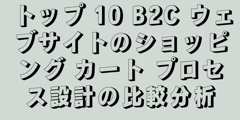 トップ 10 B2C ウェブサイトのショッピング カート プロセス設計の比較分析