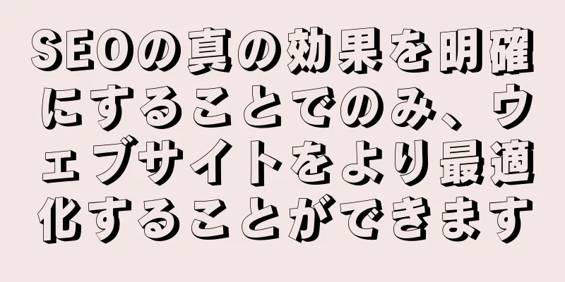 SEOの真の効果を明確にすることでのみ、ウェブサイトをより最適化することができます