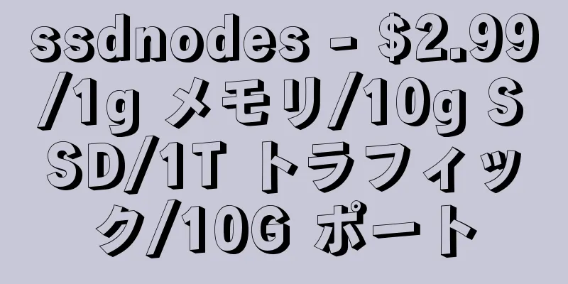ssdnodes - $2.99/1g メモリ/10g SSD/1T トラフィック/10G ポート