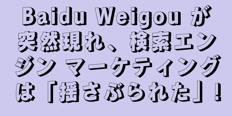 Baidu Weigou が突然現れ、検索エンジン マーケティングは「揺さぶられた」!