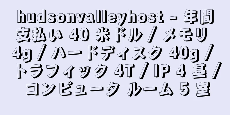 hudsonvalleyhost - 年間支払い 40 米ドル / メモリ 4g / ハードディスク 40g / トラフィック 4T / IP 4 基 / コンピュータ ルーム 5 室