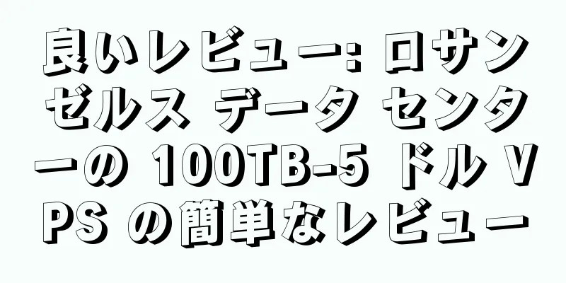 良いレビュー: ロサンゼルス データ センターの 100TB-5 ドル VPS の簡単なレビュー