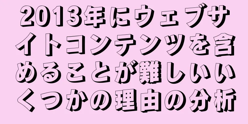 2013年にウェブサイトコンテンツを含めることが難しいいくつかの理由の分析