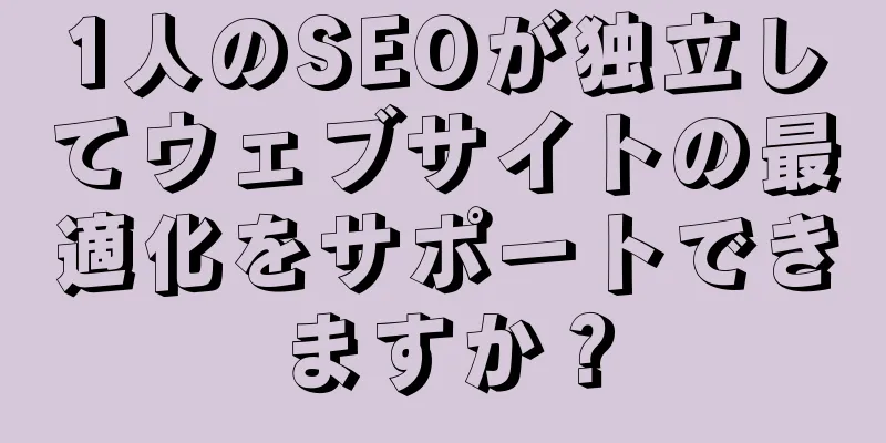 1人のSEOが独立してウェブサイトの最適化をサポートできますか？