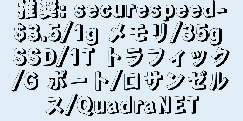 推奨: securespeed-$3.5/1g メモリ/35g SSD/1T トラフィック/G ポート/ロサンゼルス/QuadraNET