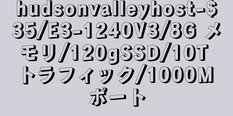 hudsonvalleyhost-$35/E3-1240V3/8G メモリ/120gSSD/10T トラフィック/1000M ポート