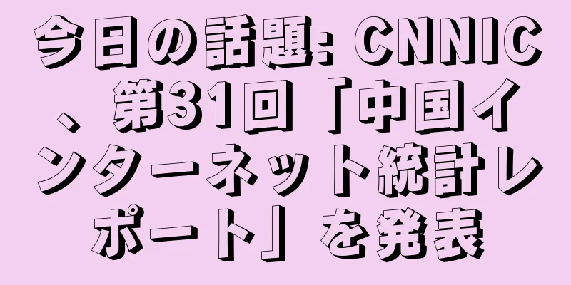 今日の話題: CNNIC、第31回「中国インターネット統計レポート」を発表