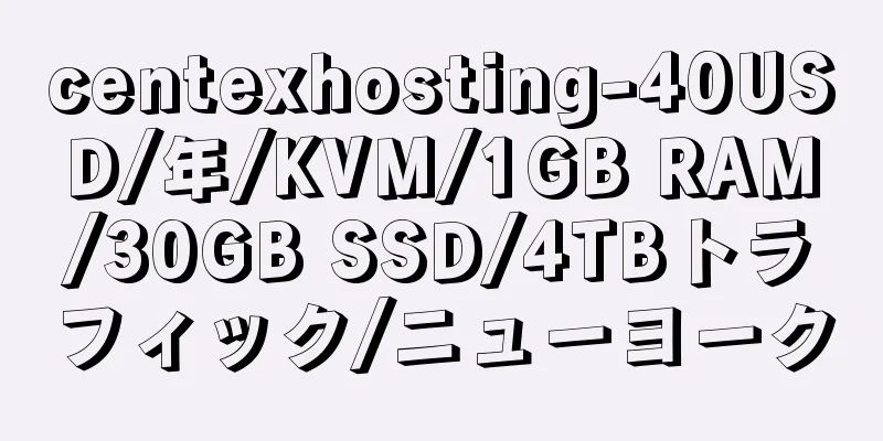 centexhosting-40USD/年/KVM/1GB RAM/30GB SSD/4TBトラフィック/ニューヨーク