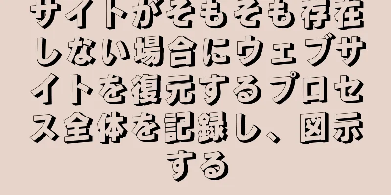 サイトがそもそも存在しない場合にウェブサイトを復元するプロセス全体を記録し、図示する