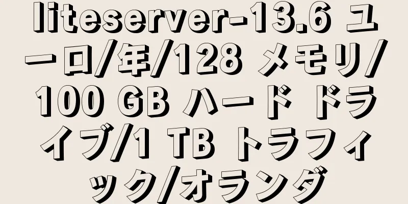 liteserver-13.6 ユーロ/年/128 メモリ/100 GB ハード ドライブ/1 TB トラフィック/オランダ