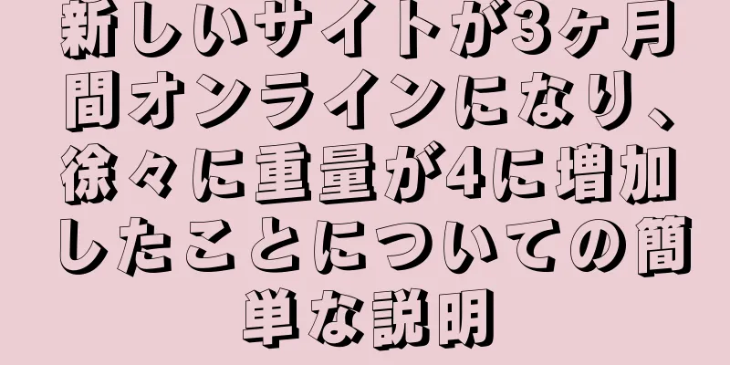 新しいサイトが3ヶ月間オンラインになり、徐々に重量が4に増加したことについての簡単な説明