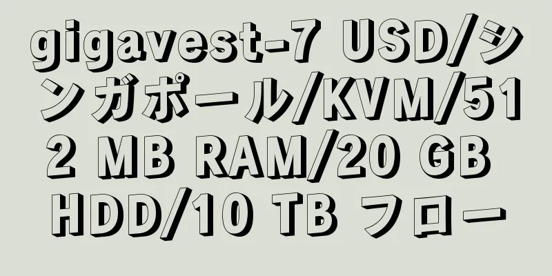 gigavest-7 USD/シンガポール/KVM/512 MB RAM/20 GB HDD/10 TB フロー