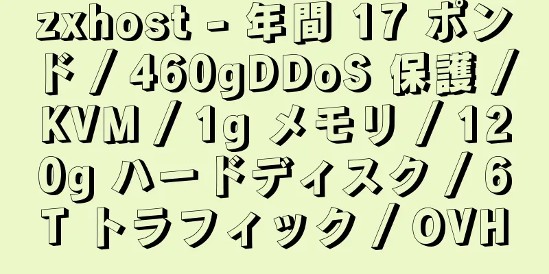 zxhost - 年間 17 ポンド / 460gDDoS 保護 / KVM / 1g メモリ / 120g ハードディスク / 6T トラフィック / OVH