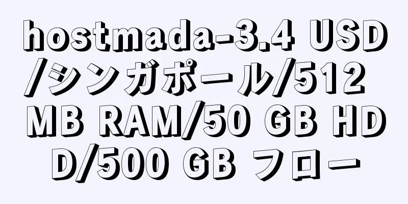 hostmada-3.4 USD/シンガポール/512 MB RAM/50 GB HDD/500 GB フロー